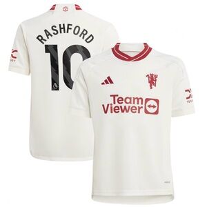 NWOT Marcus Rashford Adidas Manchester United Replica Jersey, size 11-12 Medium